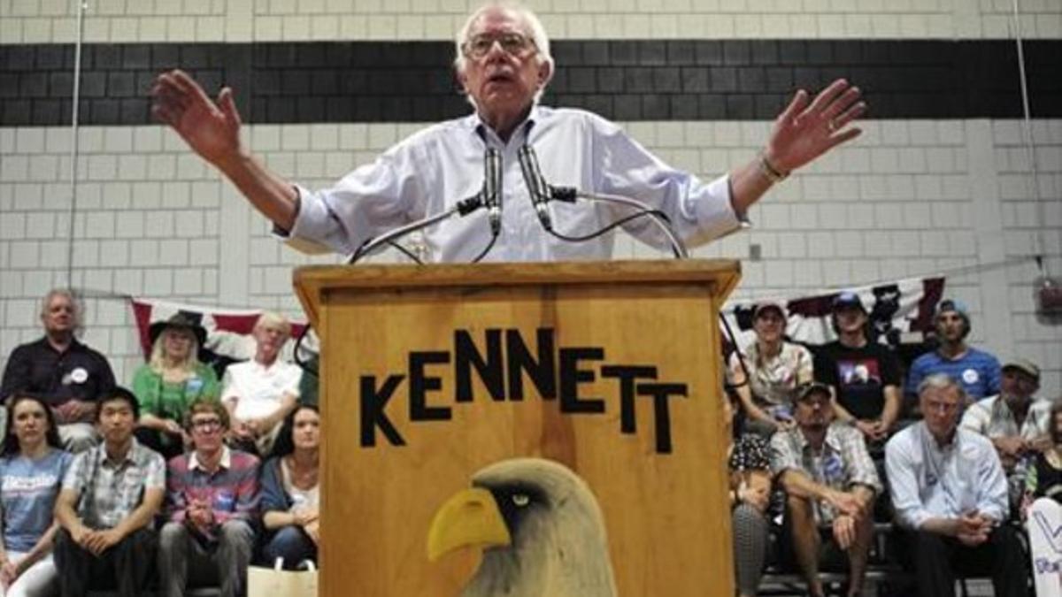 Movilización creciente 8 Bernie Sanders, senador de Vermont, durante un reciente acto de campaña en el Estado de New Hampshire.