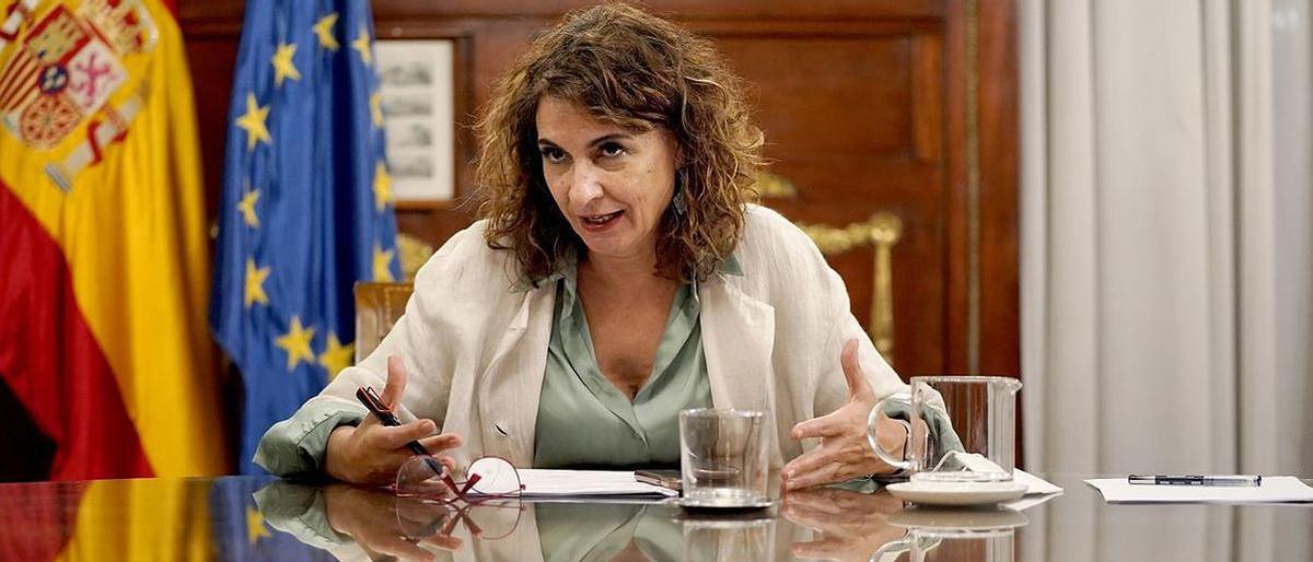 María Jesús Montero, ministra de Hacienda y Función Pública, durante la entrevista.