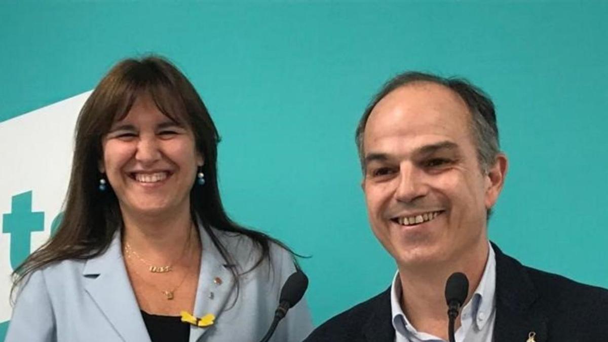 Laura Borràs i Jordi Turull en la presentació de la candidatura conjunta  | ARXIU/EP