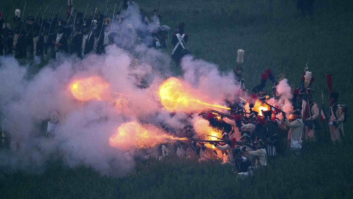 Recreación de la batalla de Waterloo celebrada en Bélgica en 2015.