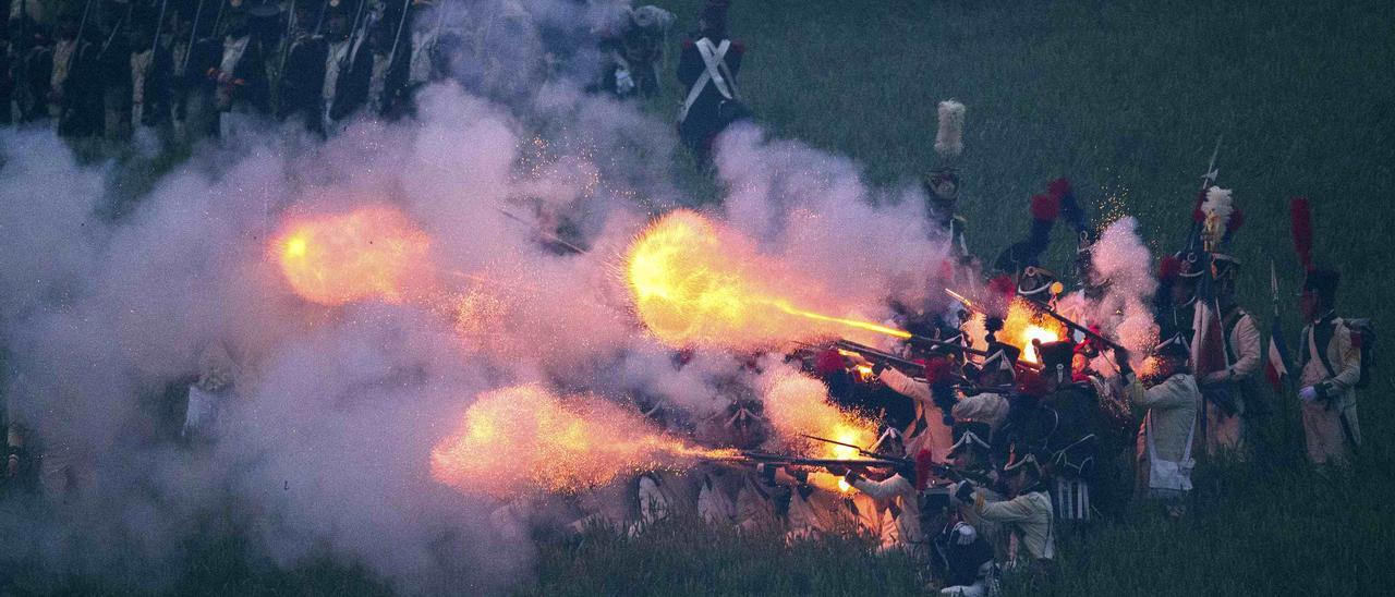 Recreación de la batalla de Waterloo celebrada en Bélgica en 2015.