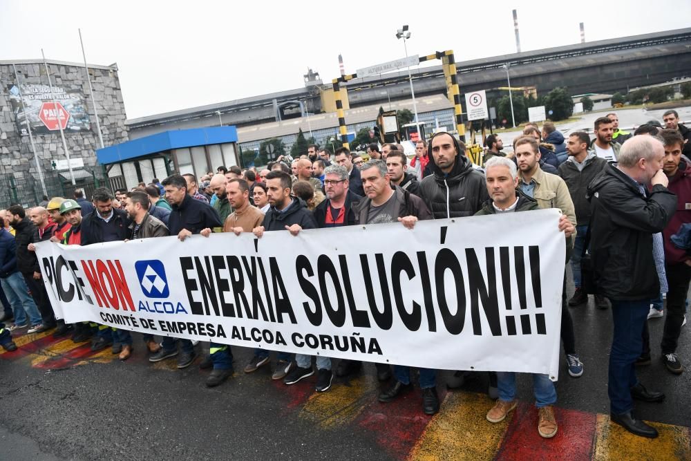 Manifestación de trabajadores de Alcoa en A Coruña