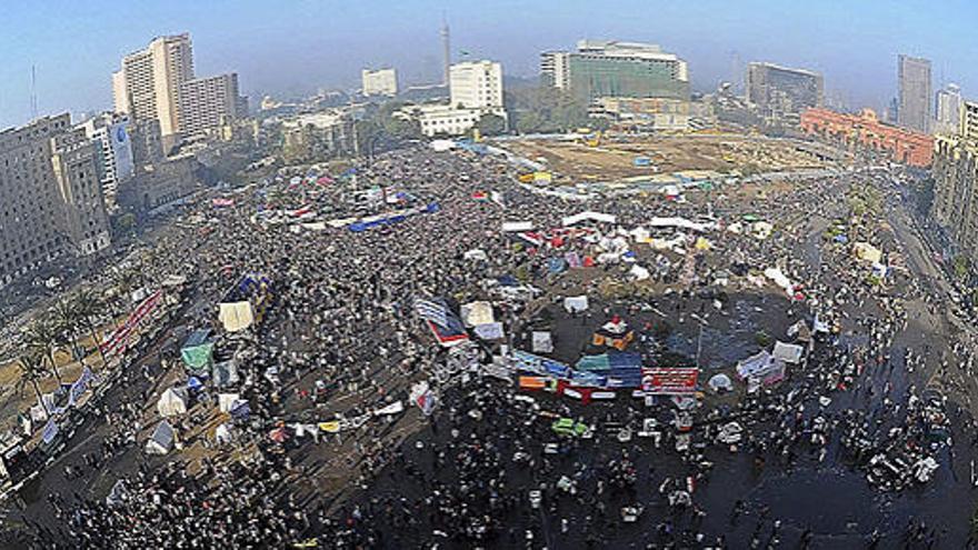 Aspecto de la Plaza Tahrir, este miércoles.