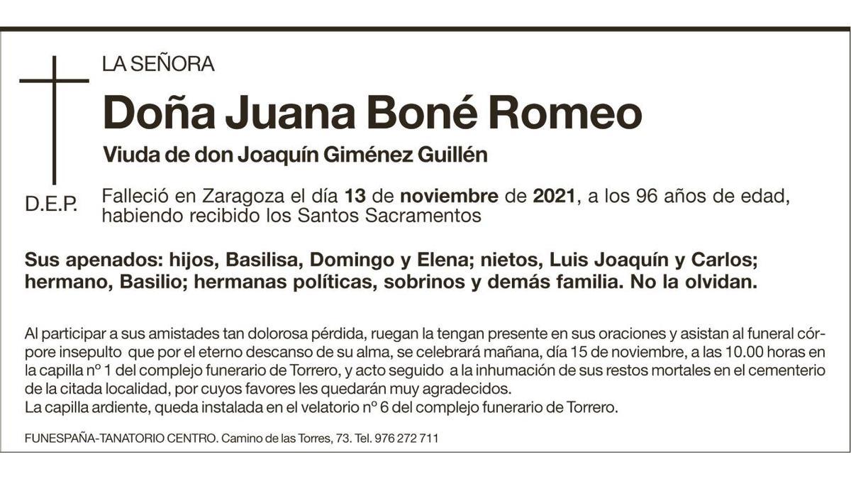Juana Boné Romeo
