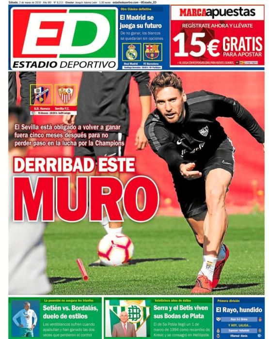 Portada ESTADIO DEPORTIVO sábado 2 de marzo 2019