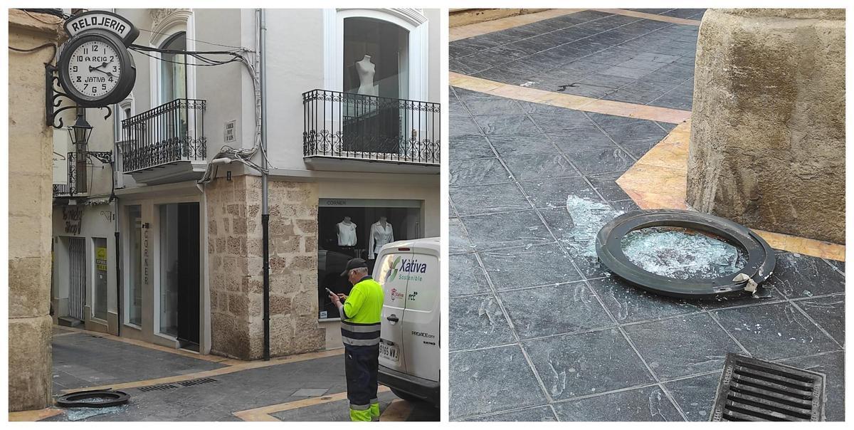 El elemento que se ha desprendido del histórico reloj de los Quatre Cantons.