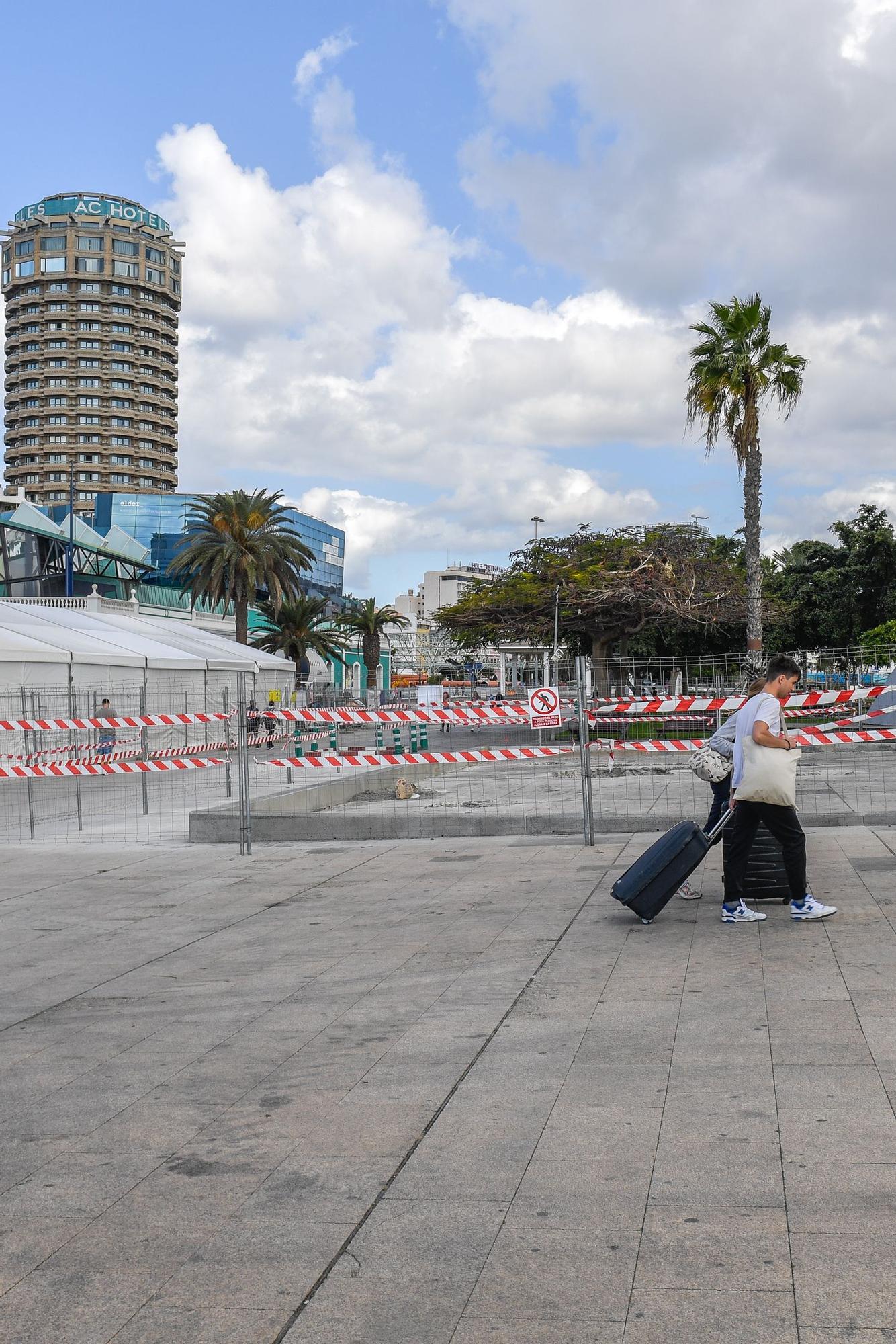 Montaje del escenario del Carnaval de Las Palmas de Gran Canaria 2023