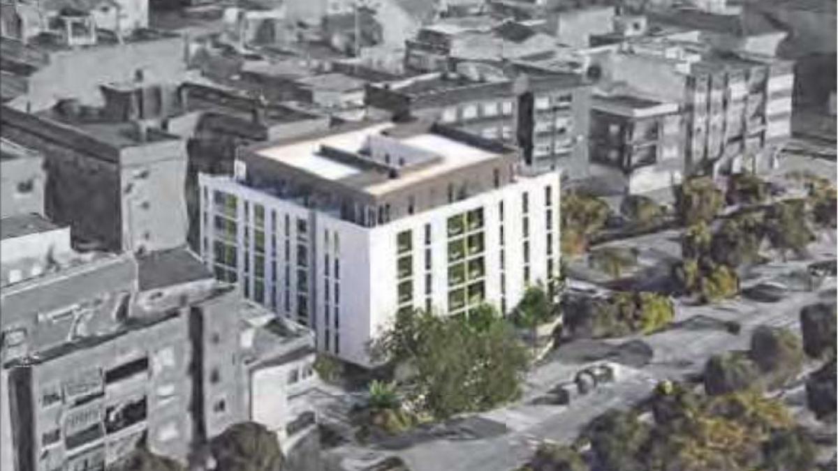 Recreación del edificio que ocuparán las 71 viviendas de protección.