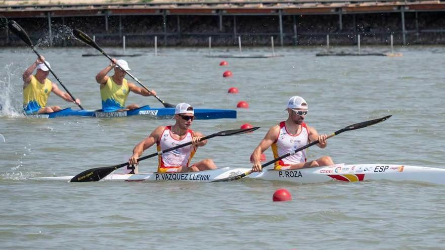 Pelayo Roza y Pedro Vázquez, durante su serie del K-2 500.