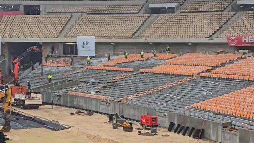 Así se encuentra el graderío antes de la final de la Copa del Rey en La Cartuja