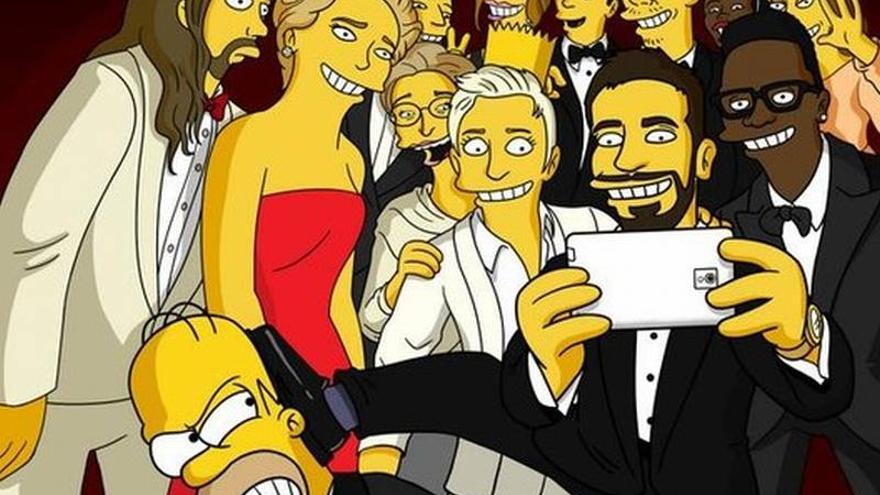 El &#039;selfie&#039; de los Oscar, en versión Simpson