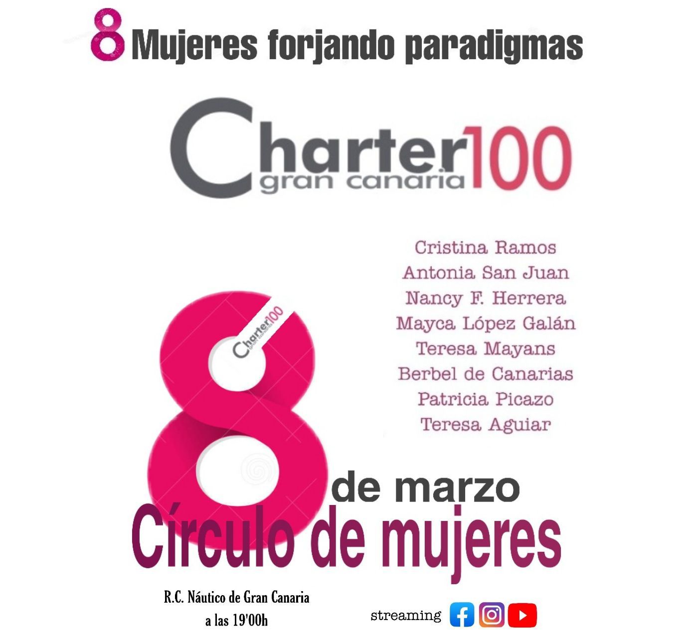 Charter 100 Gran Canaria celebra el 8 de marzo con &#039;8 mujeres forjando paradigmas&#039;