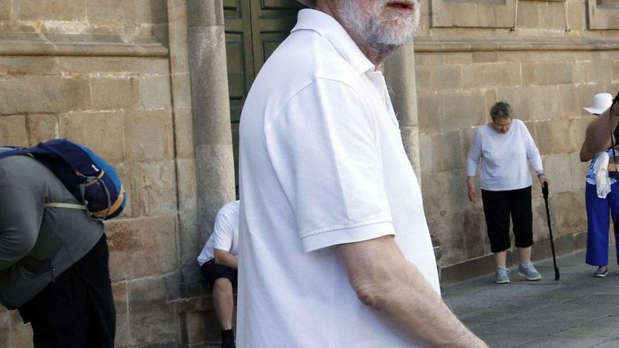 Rajoy, ayer, de peregrino por Santiago. | Antonio Hernández Ríos