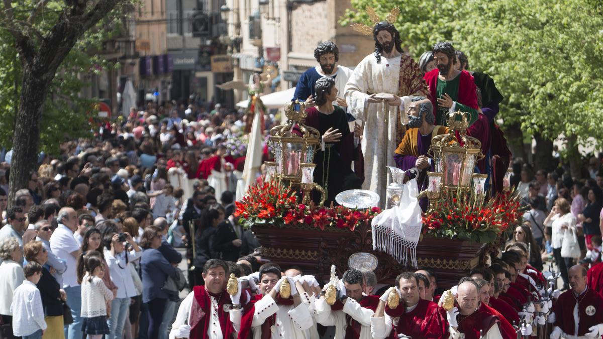 Una imagen de la procesión de la Sagrada Cena en la Semana Santa de Cáceres de 2019.