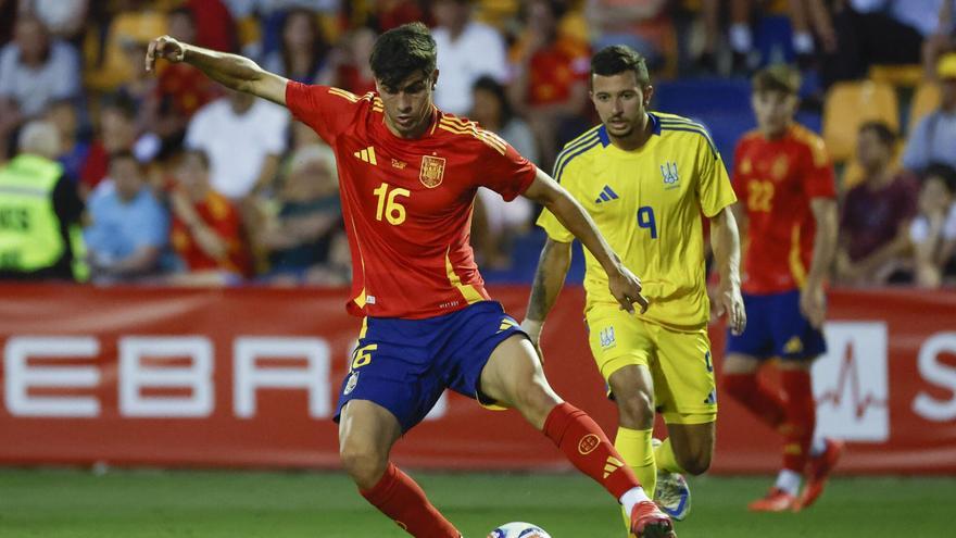 Juanlu Sánchez durante el partido amistoso entre España y Ucrania