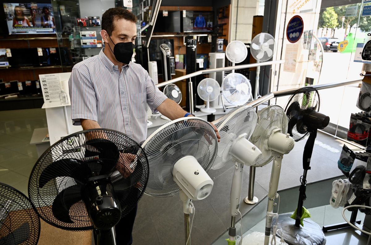 Expositor de ventiladores en Milar Electrodomésticos.