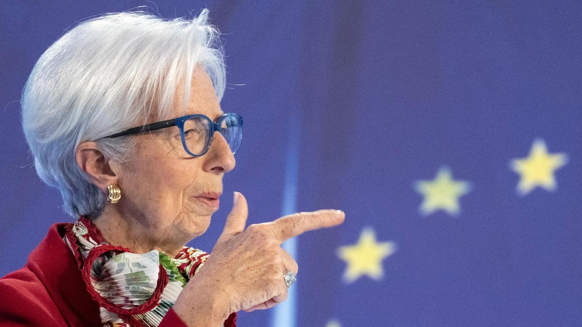 16 March 2023, Hesse, Frankfurt_Main: Christine Lagarde, President of the European Central Bank (ECB) speaks at a press conference on the Bank's current Governing Council meeting. Photo: Boris Roessler/dpa