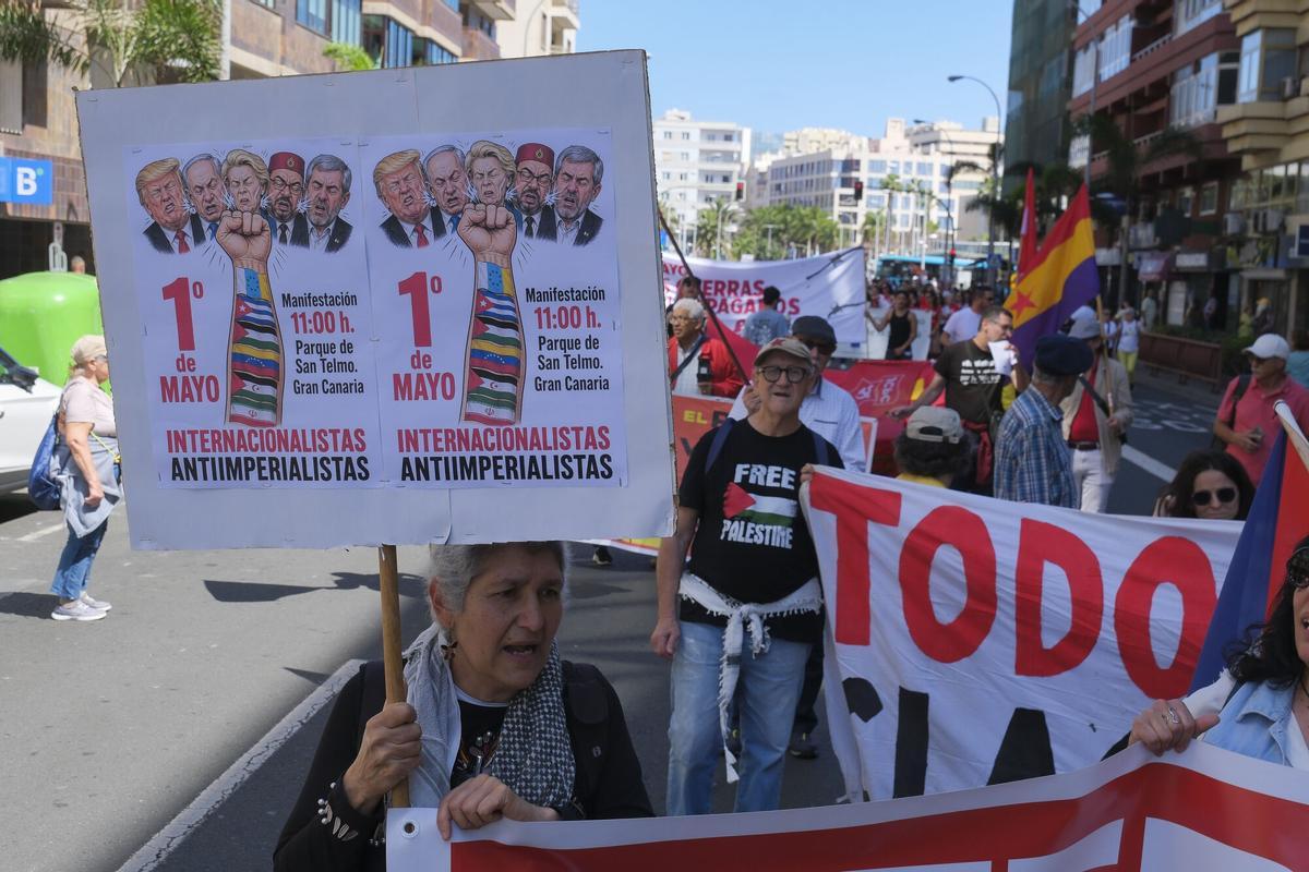 Manifestación por el Día de los Trabajadores en Las Palmas de Gran Canaria