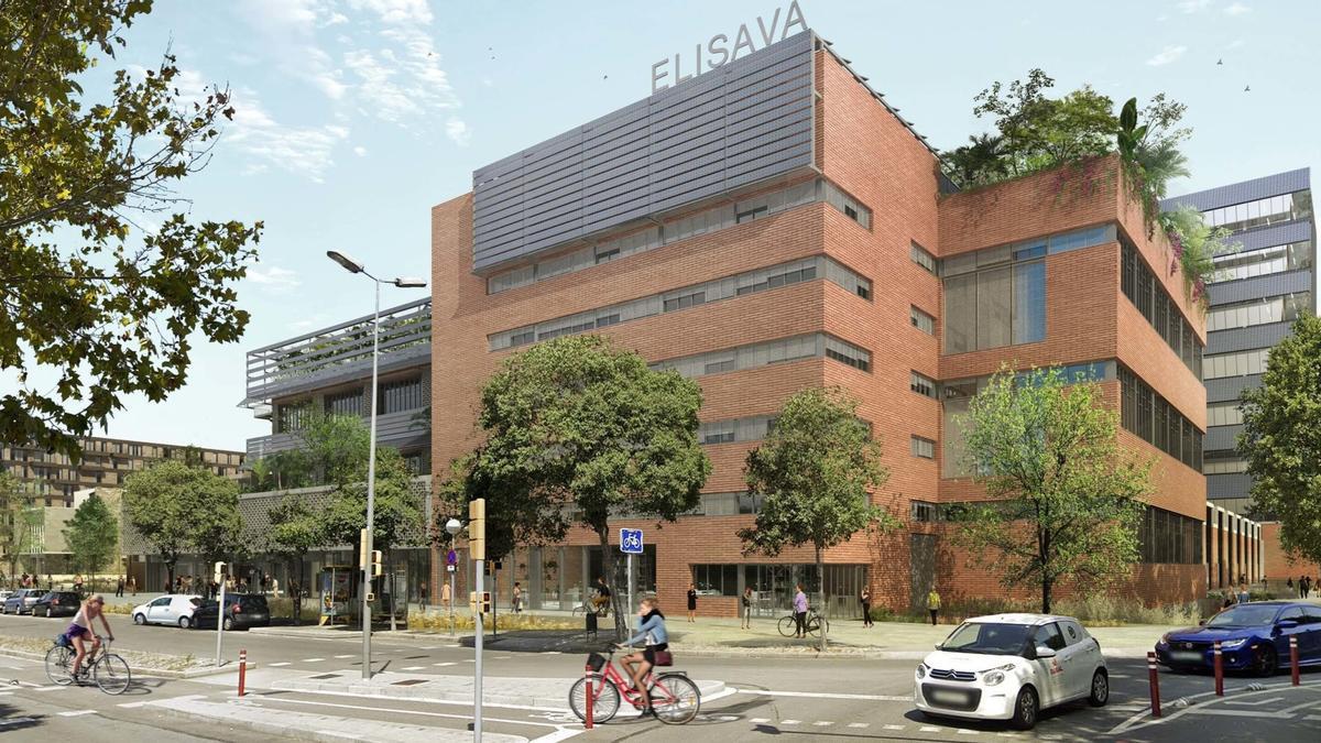 Render de la facultad de Elisava en la antigua fábrica Mercedes del Bon Pastor