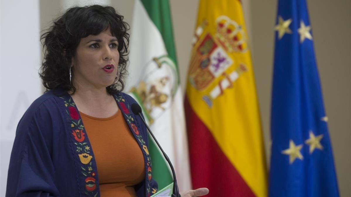 La presidenta del grupo parlamentario Adelante Andalucia  Teresa Rodriguez, el 13 de marzo del 2020