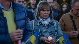 Un millar de personas se concentra en el primer aniversario de la invasión de Ucrania