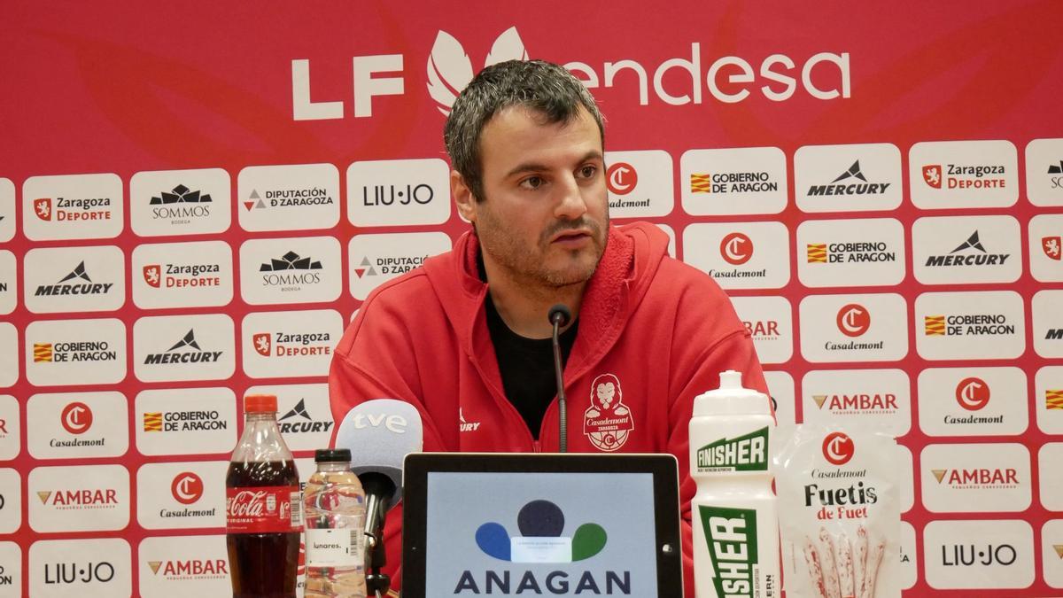 Carlos Cantero, en la rueda de prensa previa al primer duelo de la final ante el Valencia Basket
