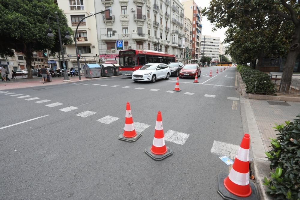 Obras del carril-bici de la Gran Vía Fernando el Católico