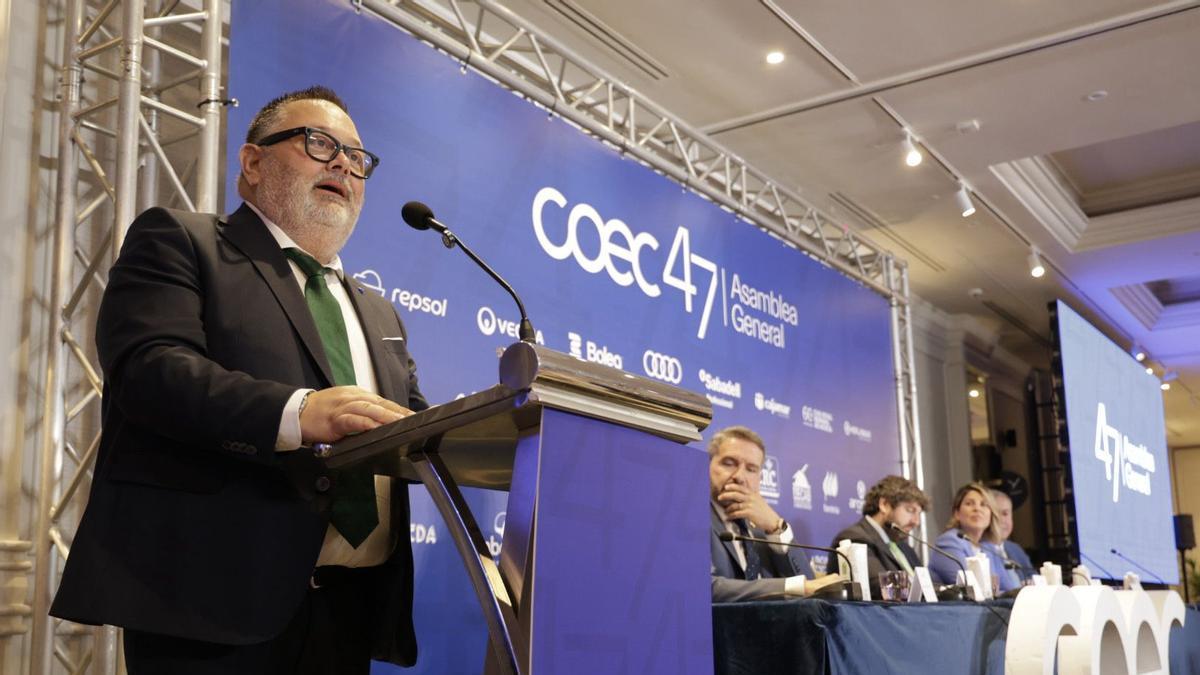 Miguel Ángel Jiménez del Bosque, durante la Asamblea General de COEC