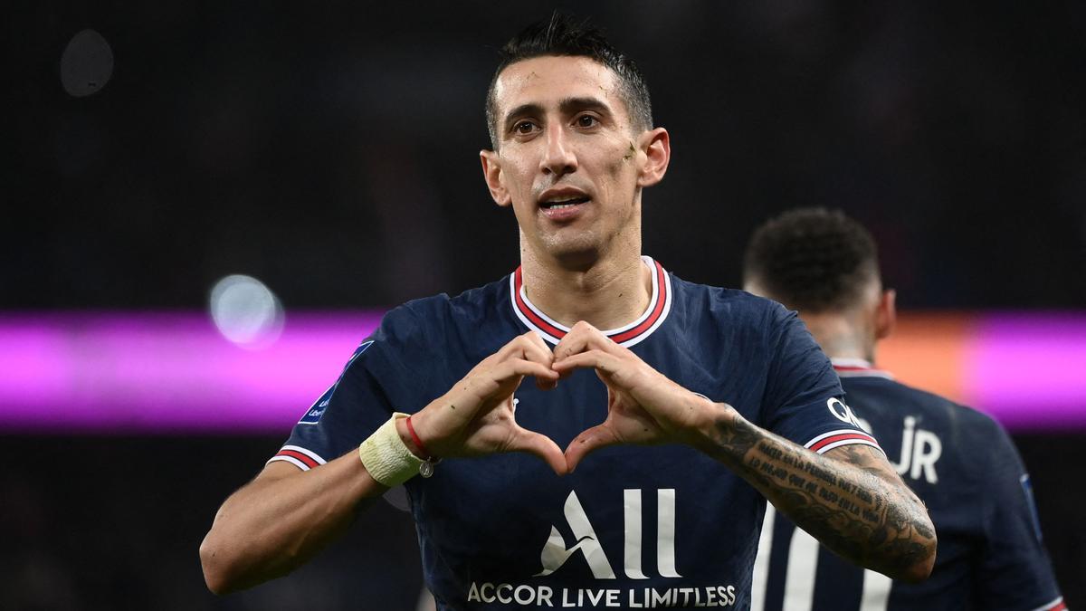 Di María celebra un gol con el PSG
