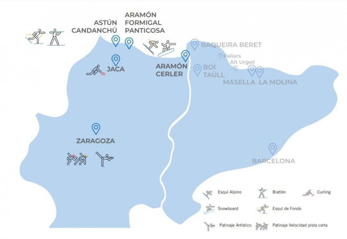 Reparto de disciplinas en la propuesta aragonesa.