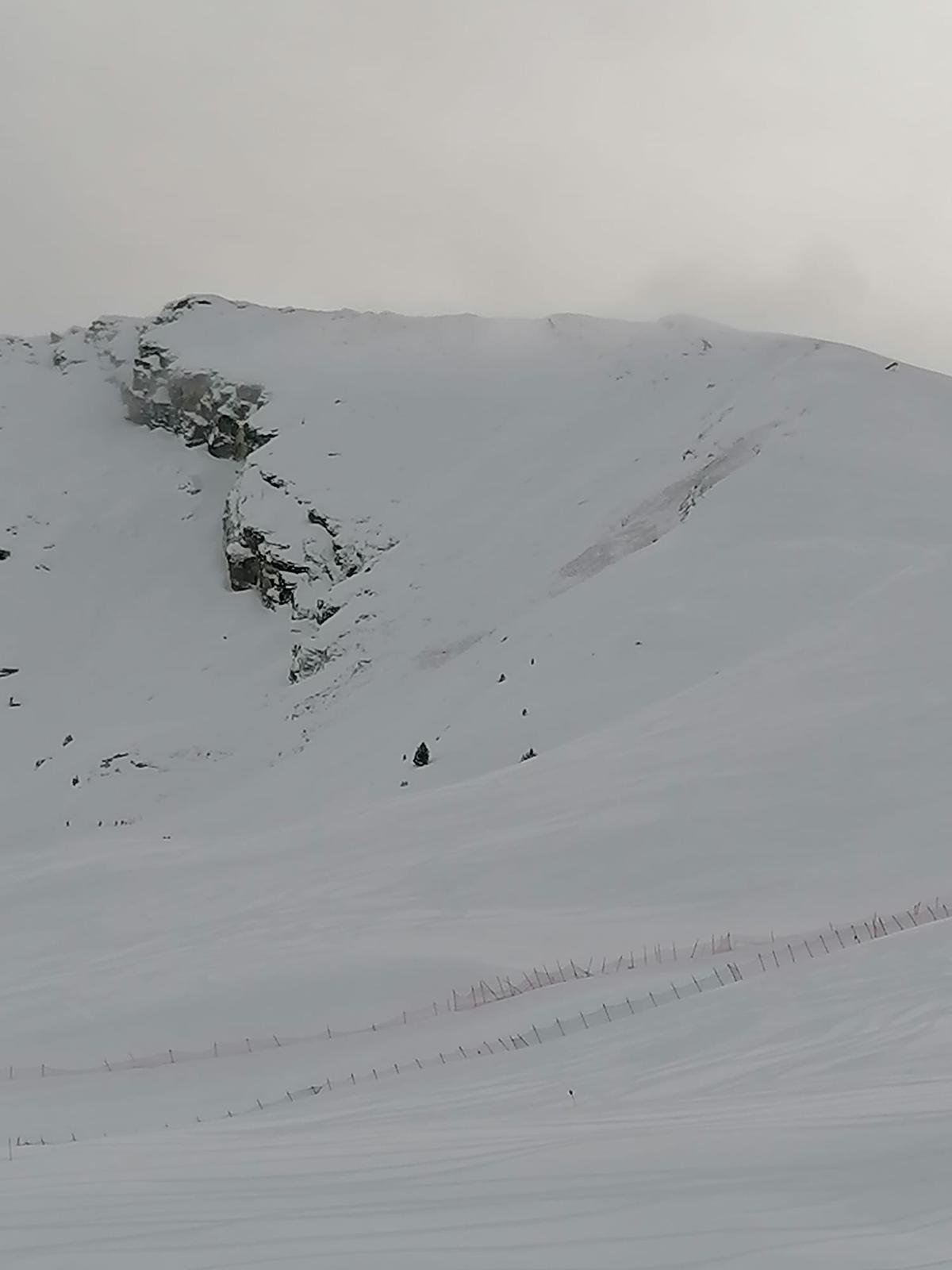 Imagen del alud de este jueves en Cerler