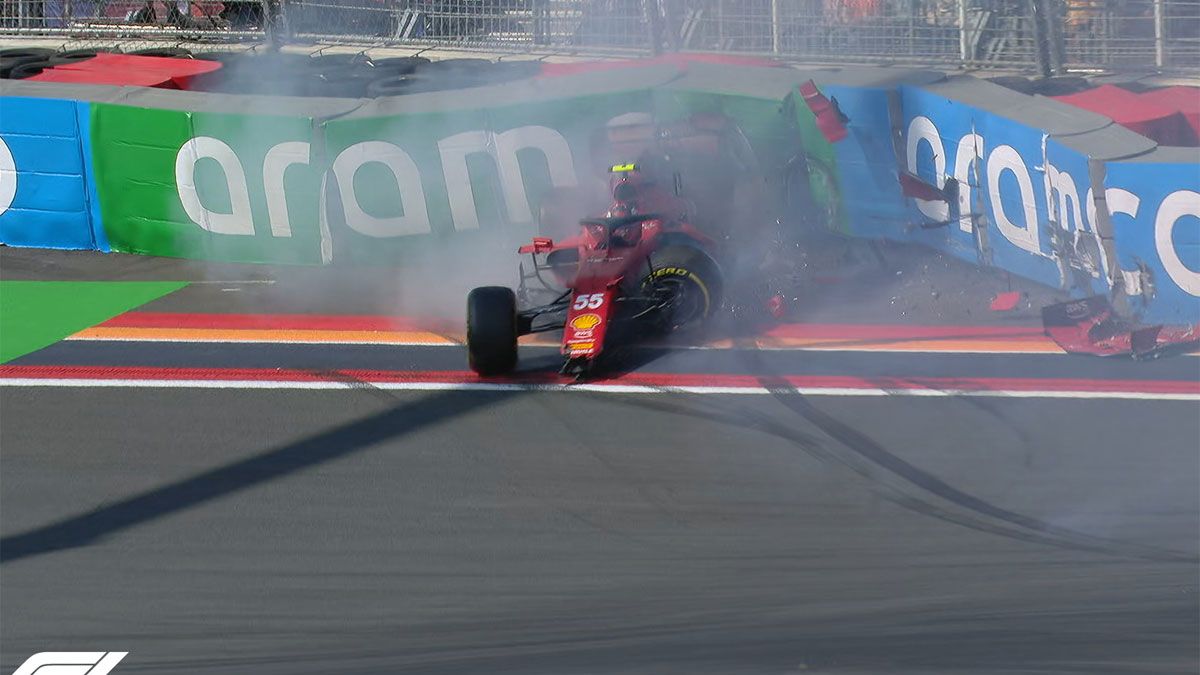 Así ha quedado el coche de Sainz