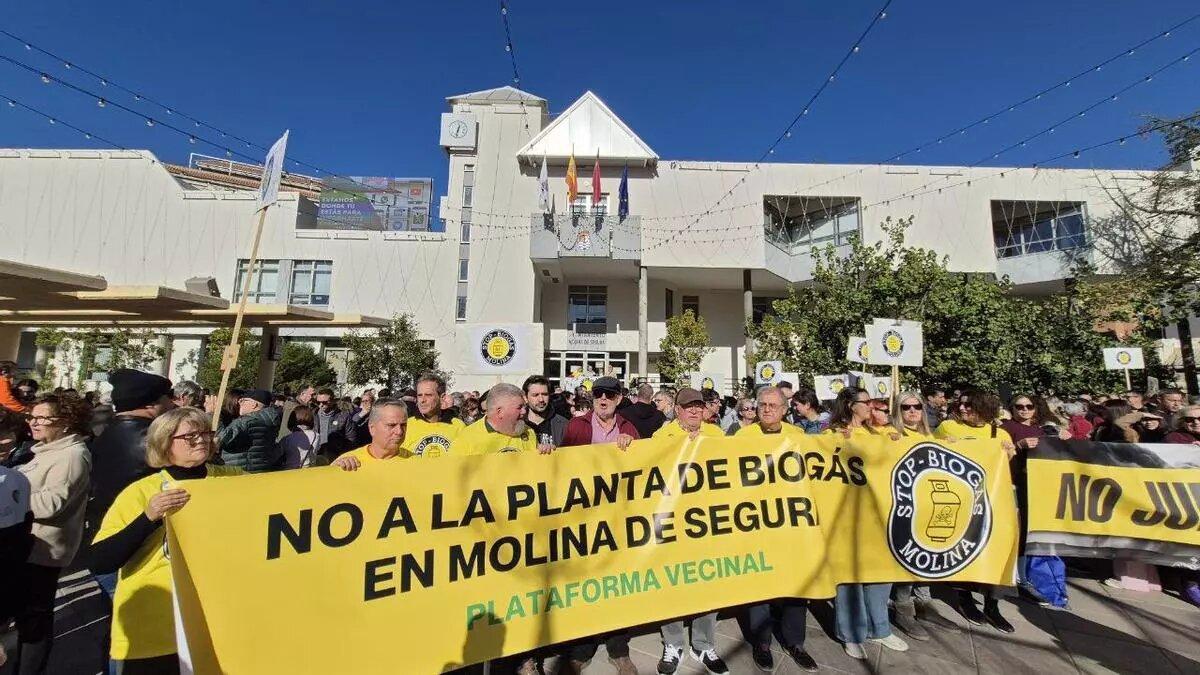 Una de las manifestaciones de la Plataforma Vecinal ‘No a la Planta de Biogás en Molina’