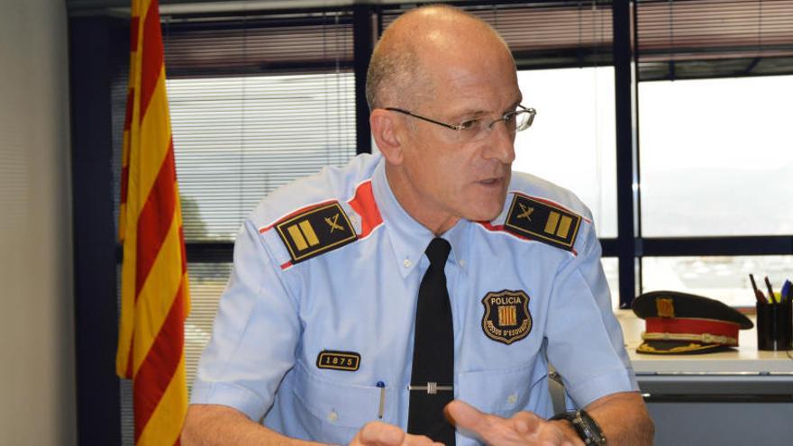 Josep Lluís Rossell, ahir a la comissaria de Manresa, seu de la Regió Policial Central