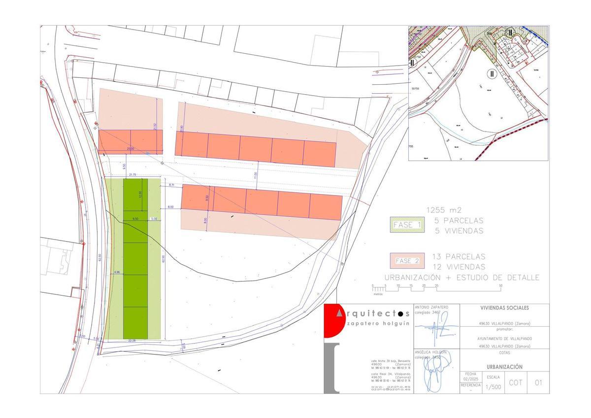Plano de las parcelas en las que está previsto construir la nueva promoción de viviendas.