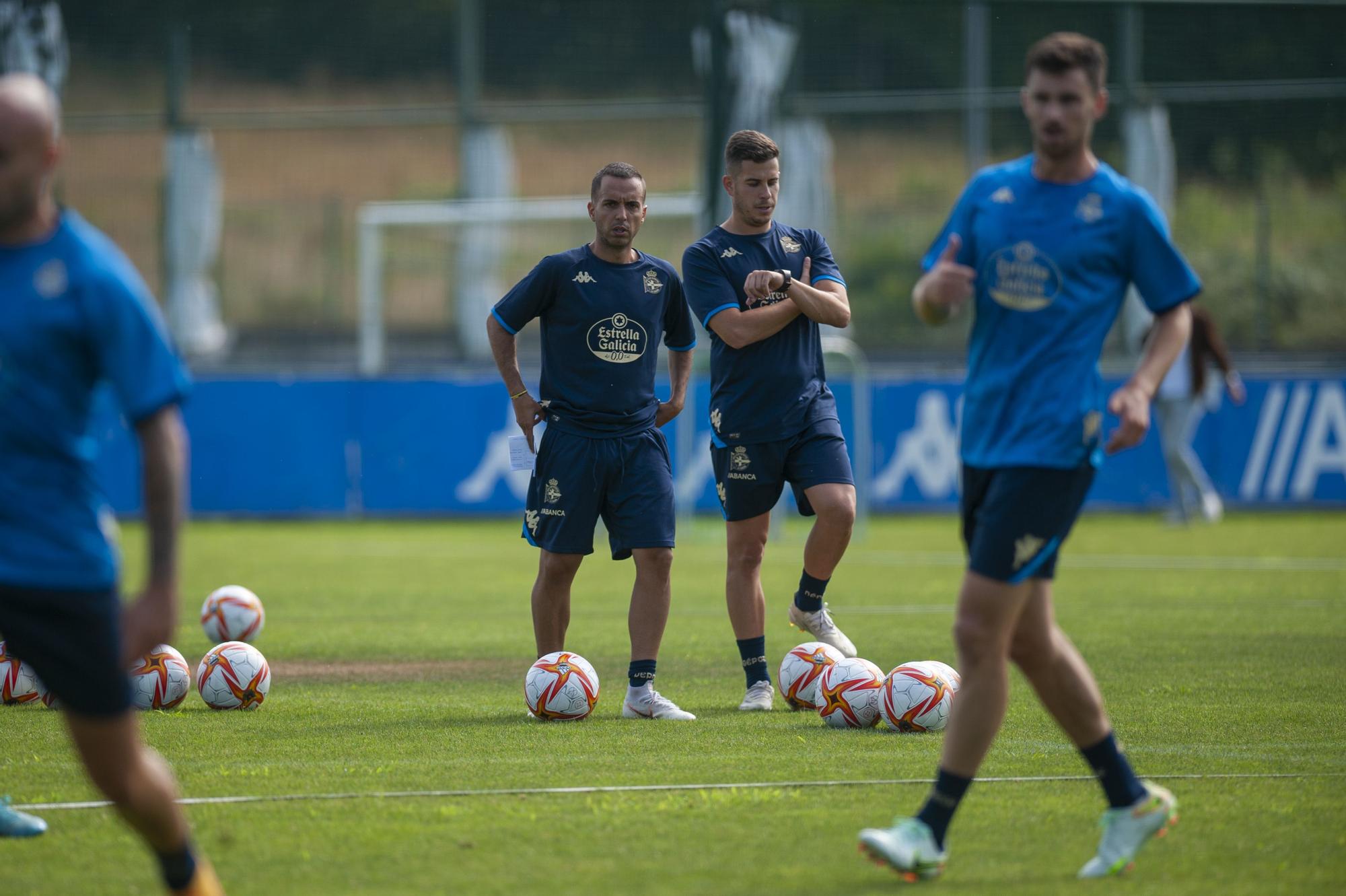 Héctor y Granero, al margen en el primer entrenamiento de la pretemporada del Dépor 2022-23