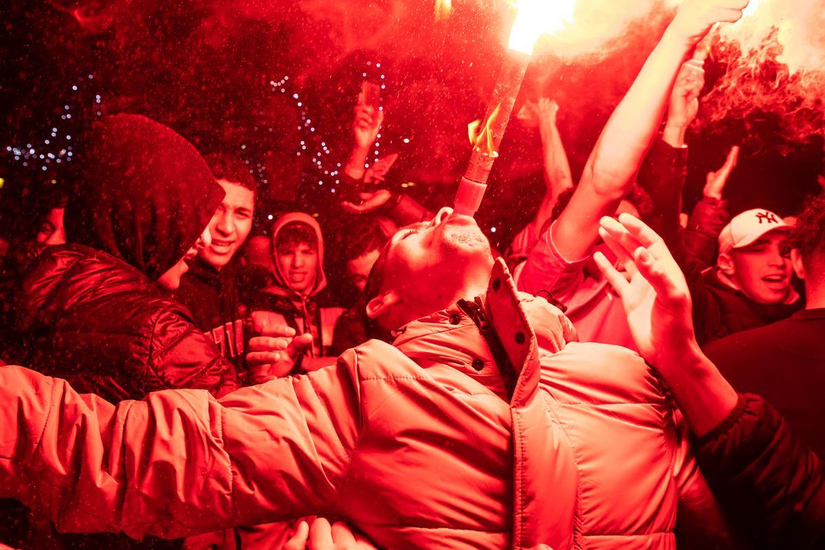 La celebración de la victoria histórica de Marruecos en el centro de Barcelona