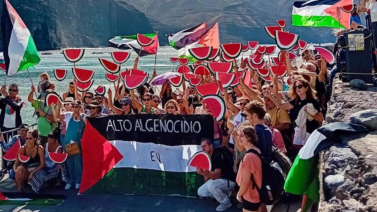 Protesta en Agaete en solidaridad con Palestina