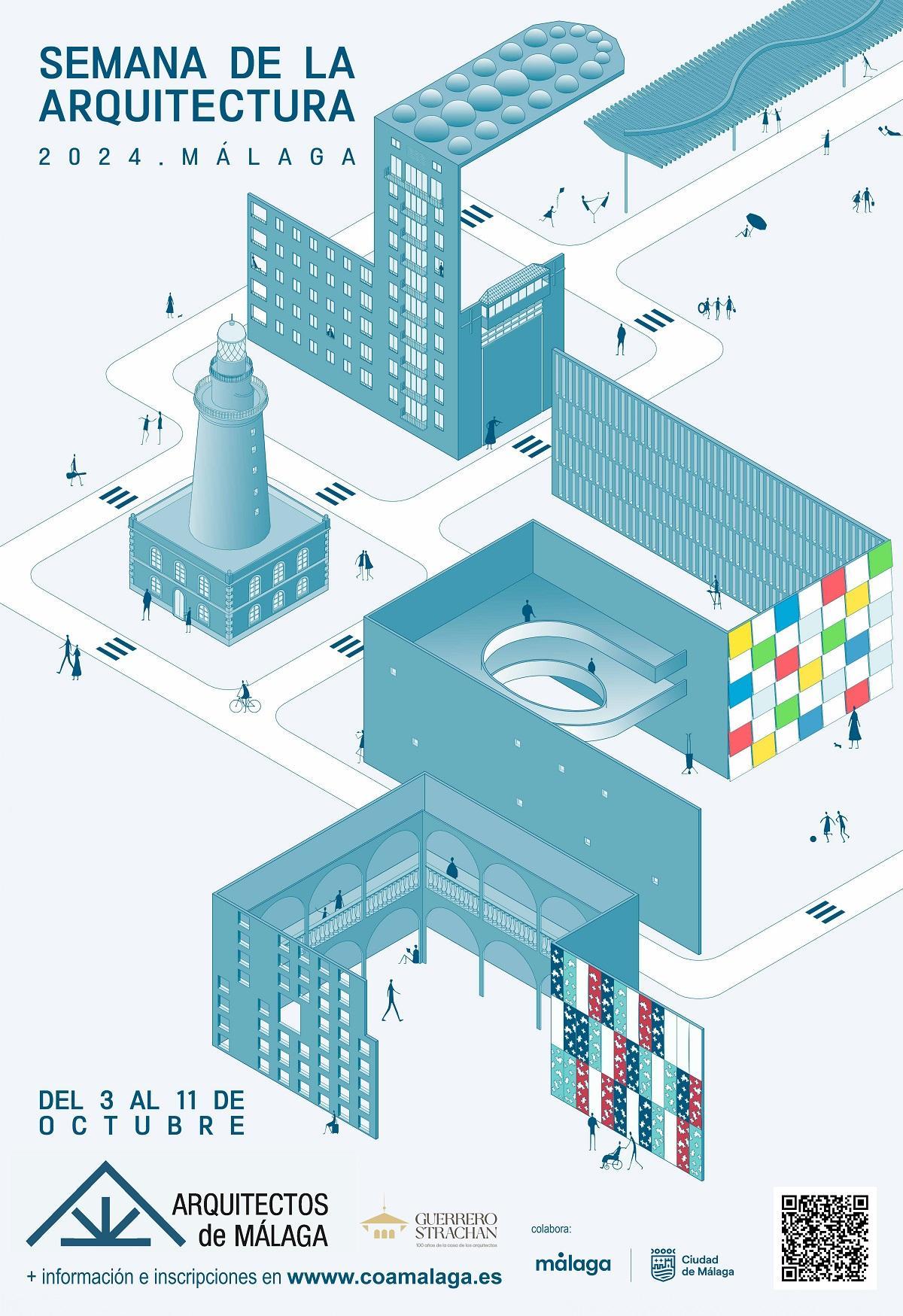 Cartel de la Semana de la Arquitectura de Málaga 2024.