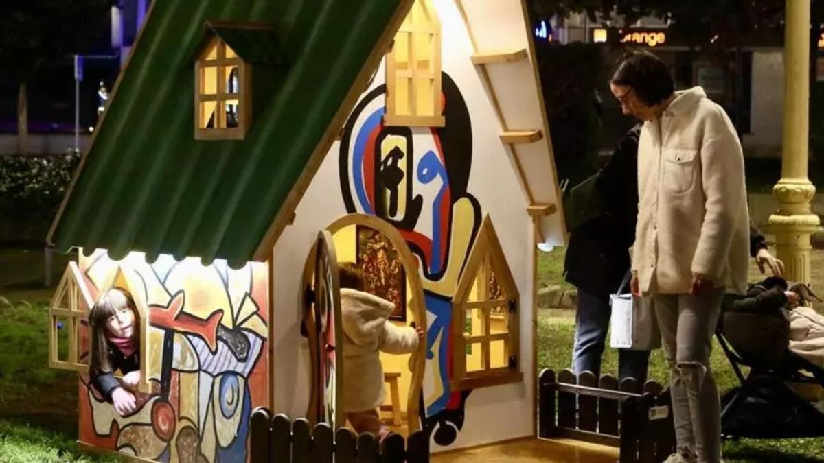 Una caseta de las 'Aldeas de Nadal' de Lalín