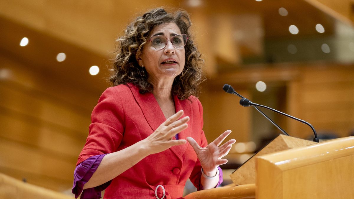 La ministra de Hacienda, María Jesús Montero, en el Senado.