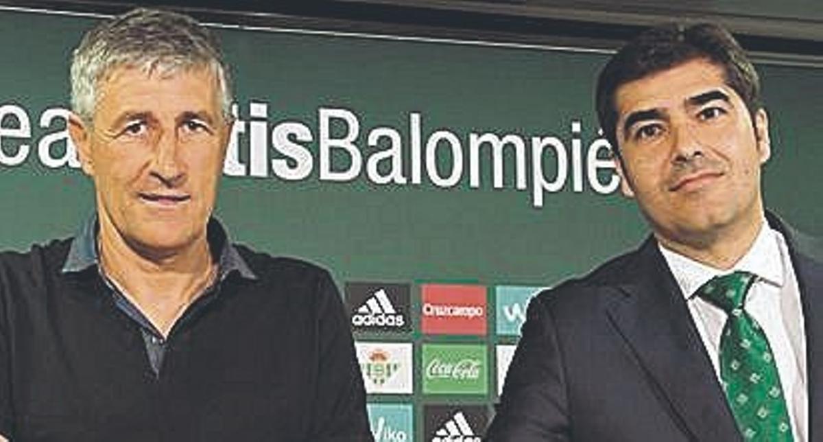 Quique Setién y Ángel Haro.