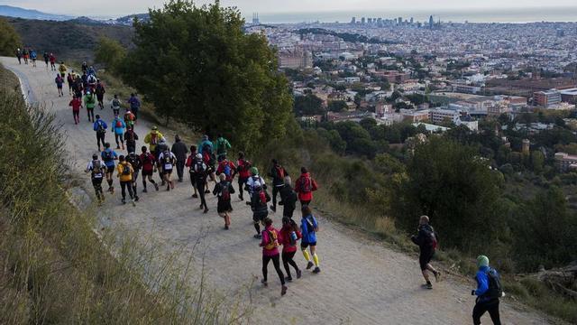 Un grup de corredors el 2013, a l’inici d’una prova de la Ultratrail de Collserola, en una zona avui vedada per córrer per la pesta porcina. | JORDI COTRINA