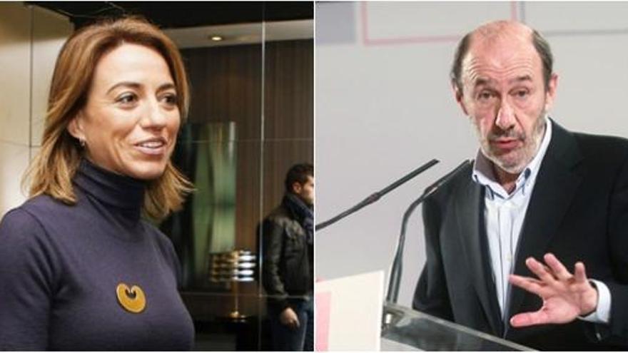 Carme Chacón y Pérez Rubalcaba.