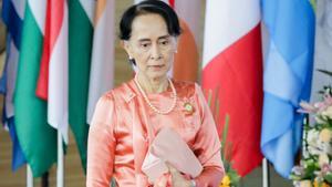 Imagen de archivo de la exconsejera de Estado de Myanmar, Aung San Suu Kyi, en la XIII Reunión Asia-Europa el 20 de noviembre de 2017.