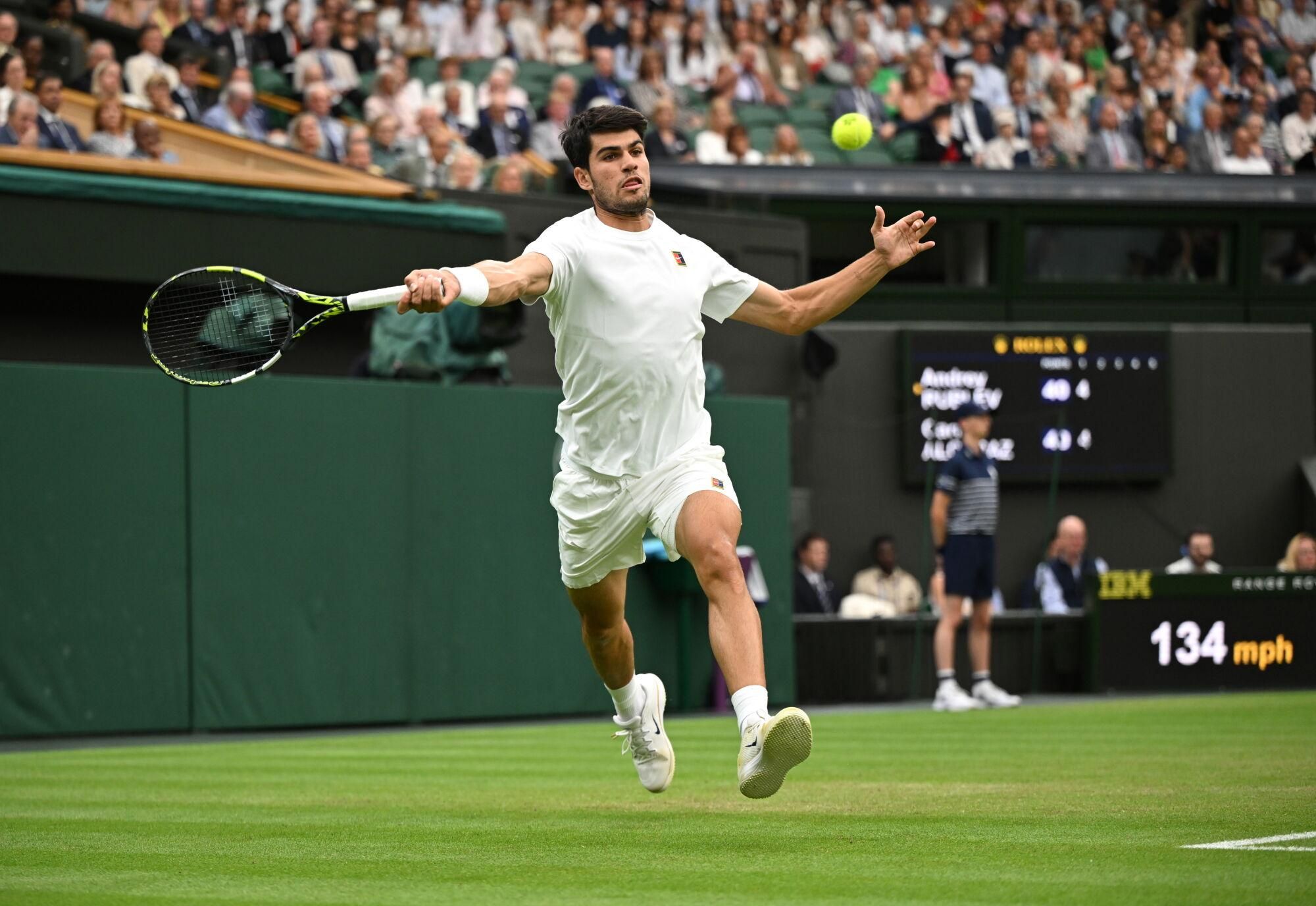 Wimbledon: Andrey Rublev - Carlos Alcaraz, en imágenes.