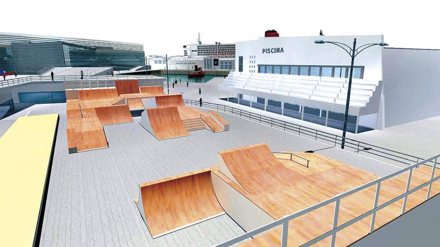 Pista para las pruebas de BMX, situada en la explanada de As Avenidas. // Infografías: Samuel González