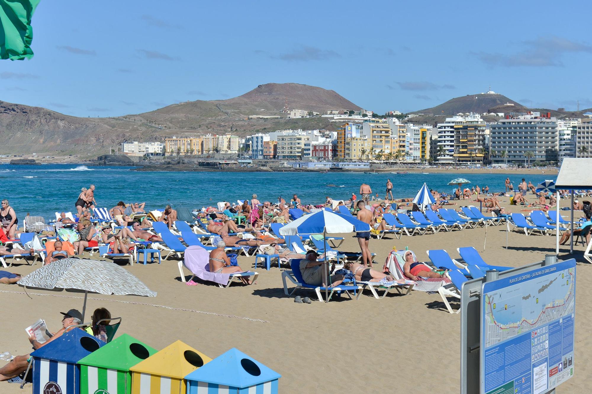 Tiempo en la playa de Las Canteras (1/12/2022)