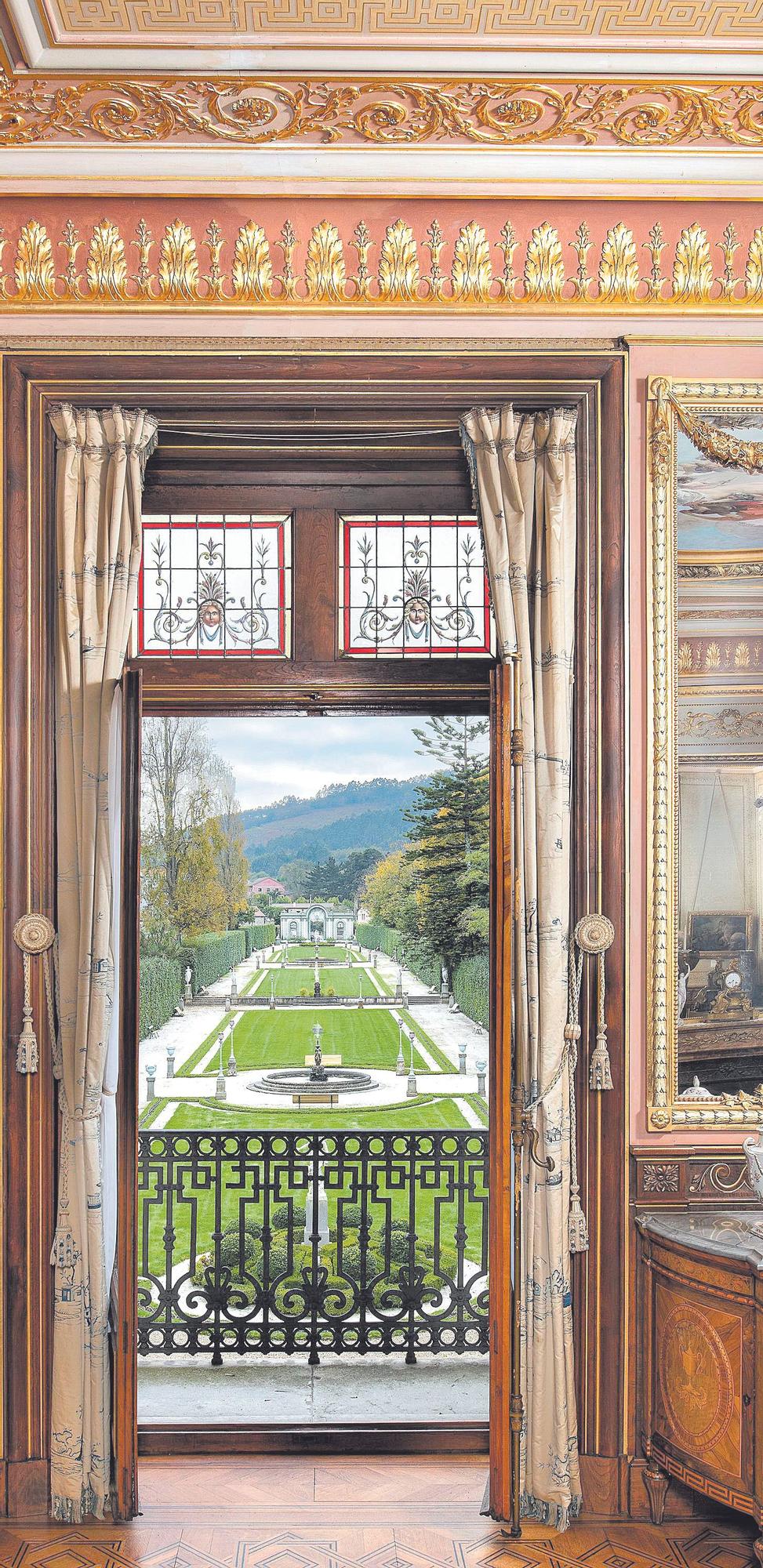 Imagen vista del jardín francés desde la alcoba de Faustina .jpg