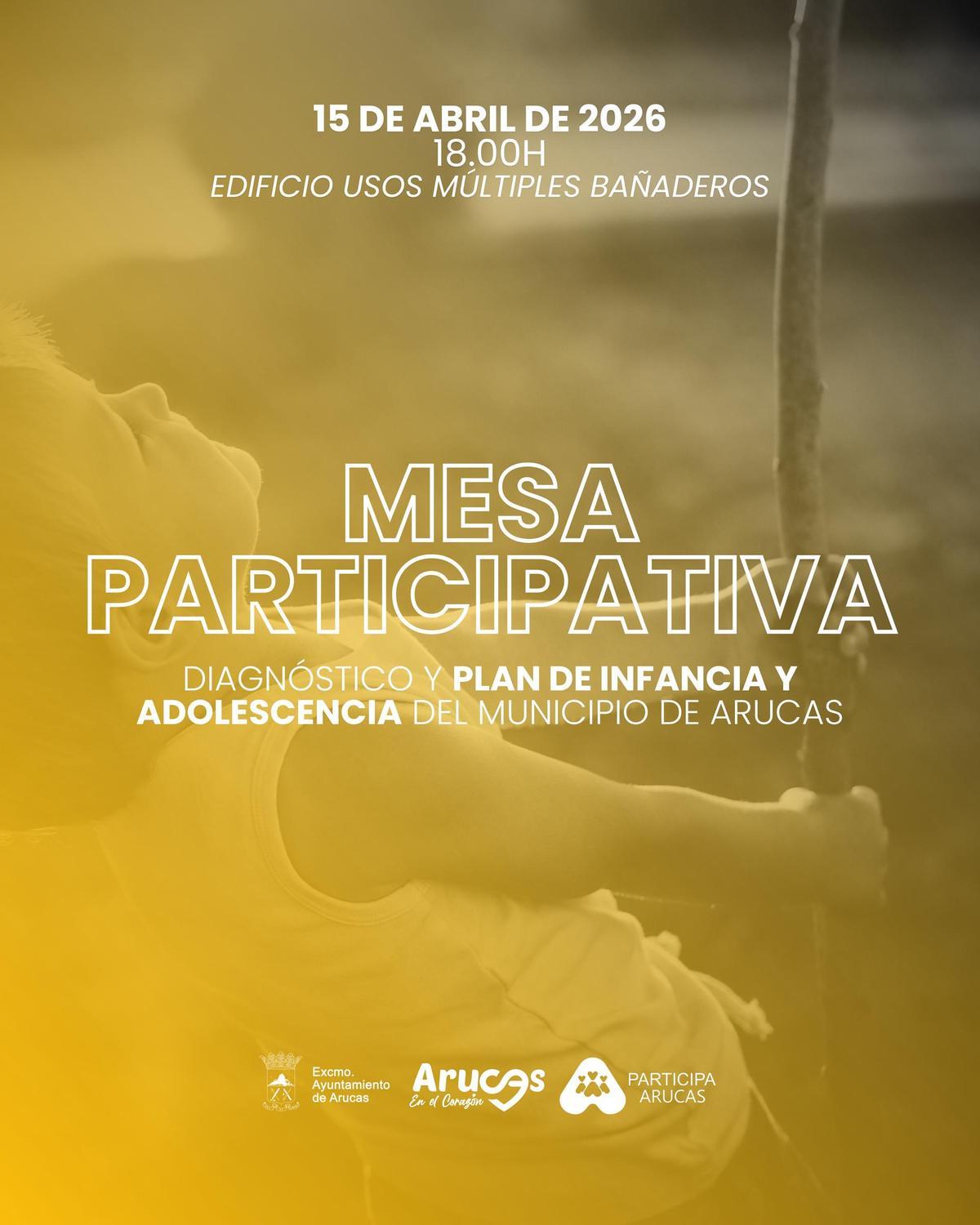 Cartel de la mesa participativa en Bañaderos, Arucas.
